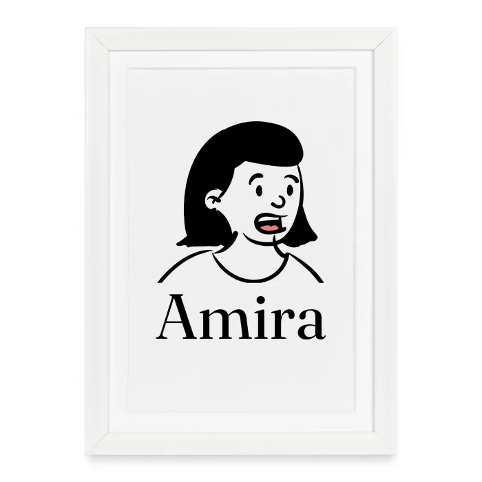Affiche encadrée personnalisée au prénom Amira