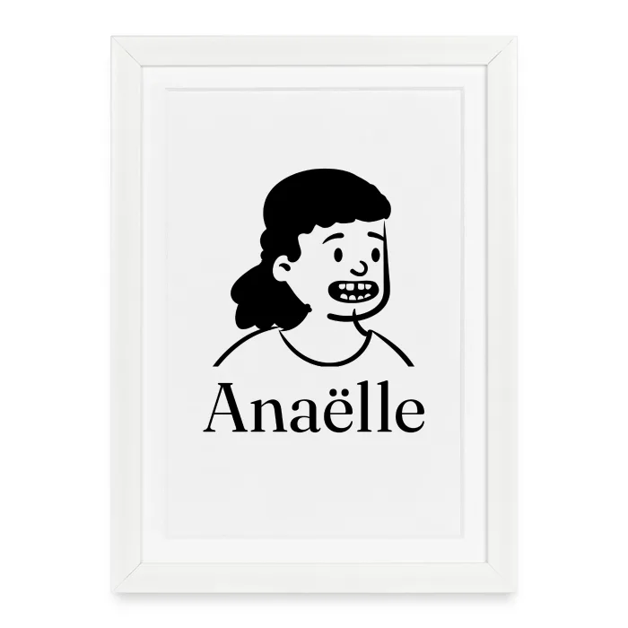 Affiche encadrée personnalisée au prénom Anaëlle