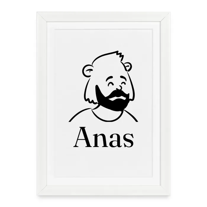 Affiche encadrée personnalisée au prénom Anas