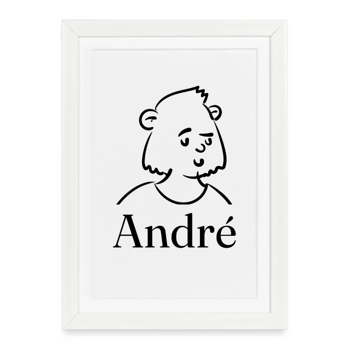 Affiche encadrée personnalisée au prénom André