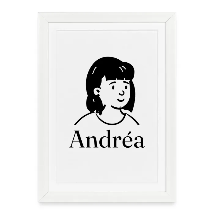Affiche encadrée personnalisée au prénom Andréa