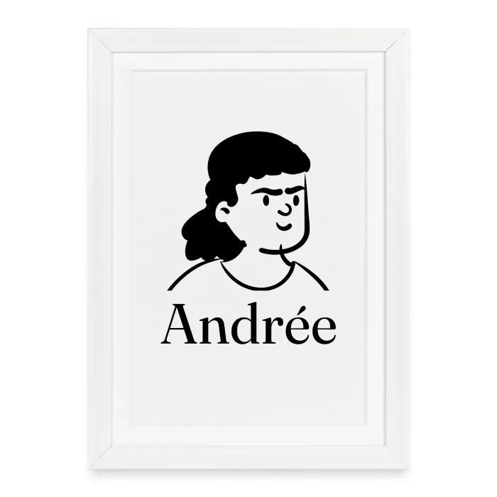 Affiche encadrée personnalisée au prénom Andrée