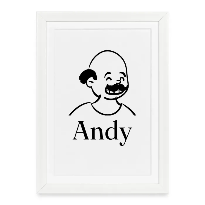 Affiche encadrée personnalisée au prénom Andy