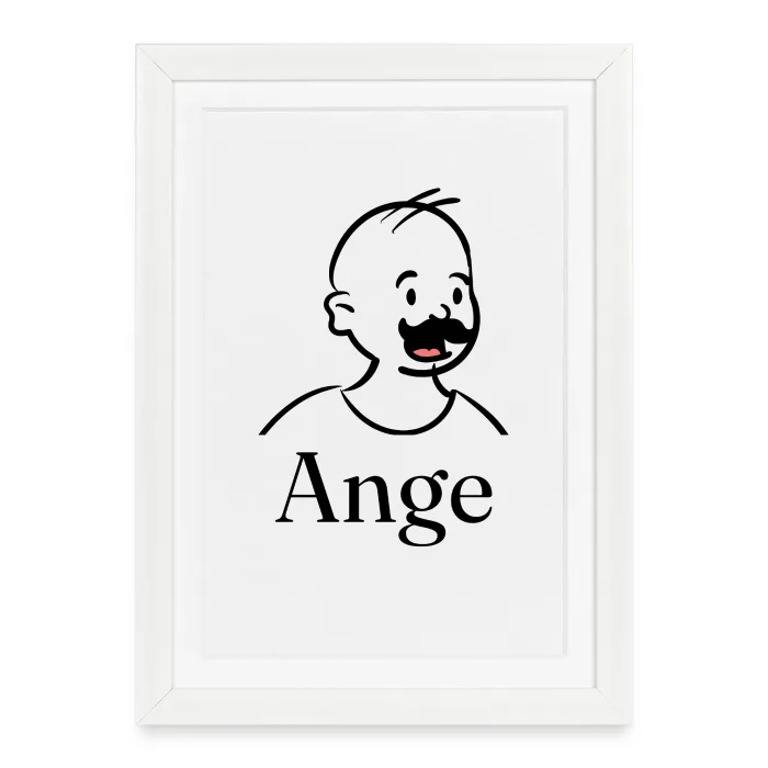 Affiche encadrée personnalisée au prénom Ange