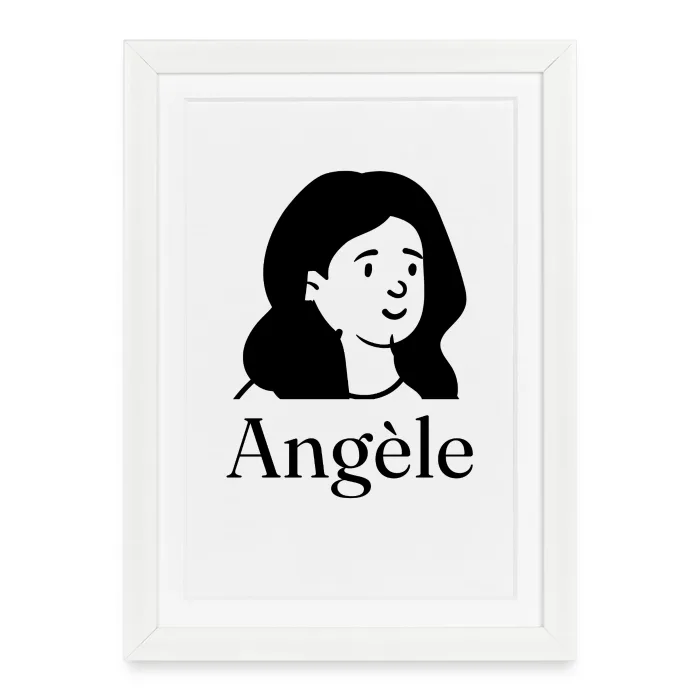 Affiche encadrée personnalisée au prénom Angèle