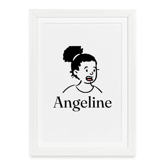Affiche encadrée personnalisée au prénom Angeline