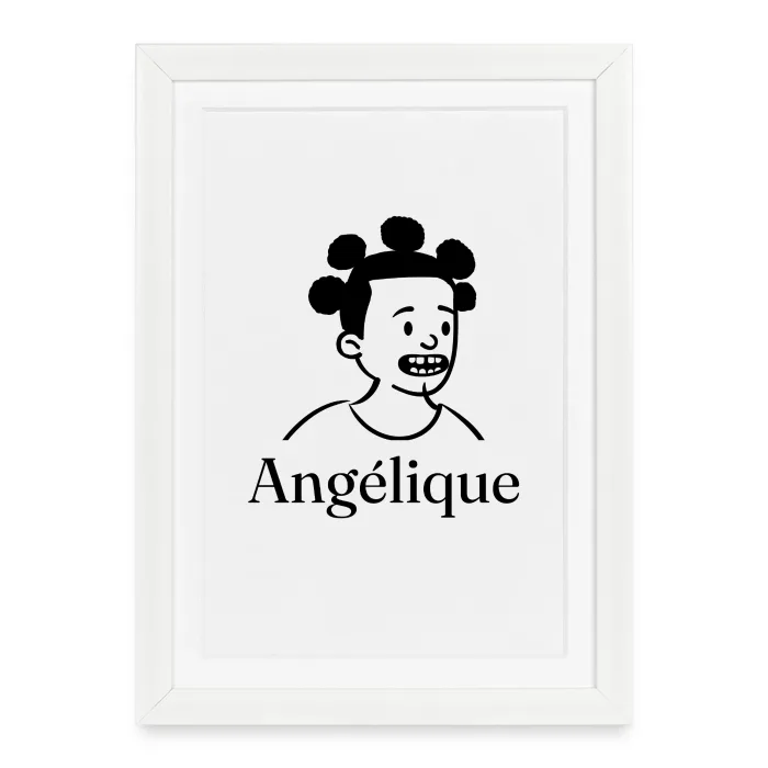 Affiche encadrée personnalisée au prénom Angélique