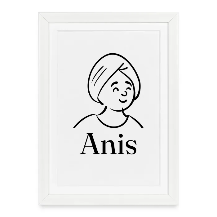 Affiche encadrée personnalisée au prénom Anis