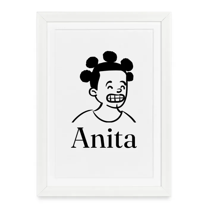 Affiche encadrée personnalisée au prénom Anita