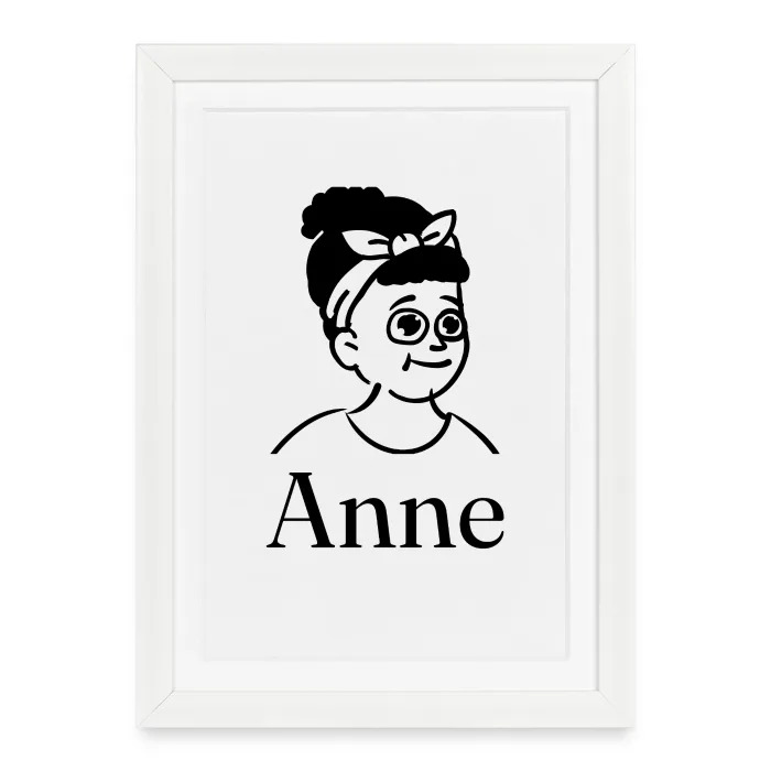 Affiche encadrée personnalisée au prénom Anne