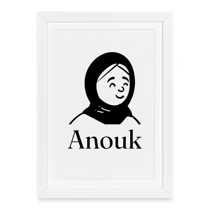 Affiche encadrée personnalisée au prénom Anouk
