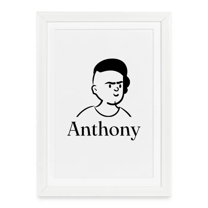 Affiche encadrée personnalisée au prénom Anthony