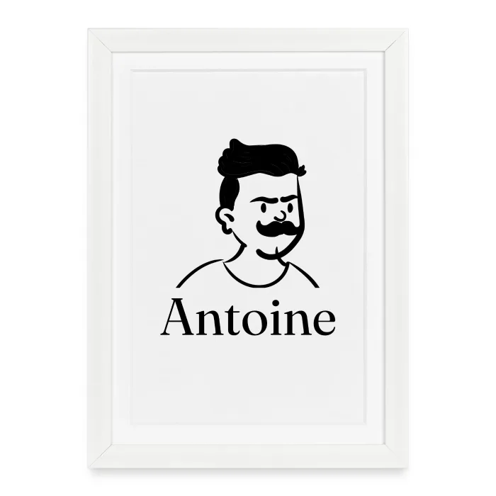 Affiche encadrée personnalisée au prénom Antoine