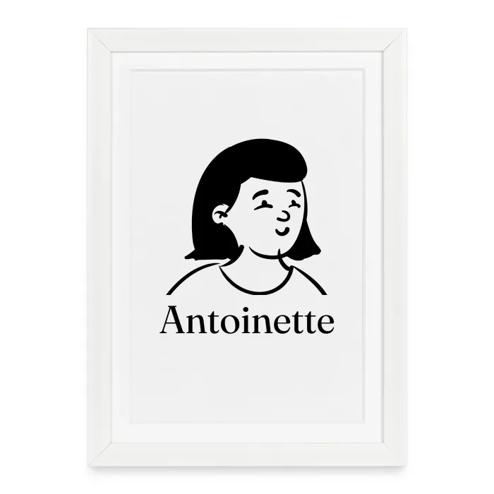 Affiche encadrée personnalisée au prénom Antoinette