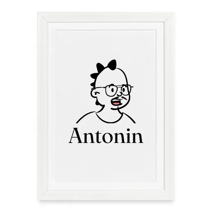 Affiche encadrée personnalisée au prénom Antonin