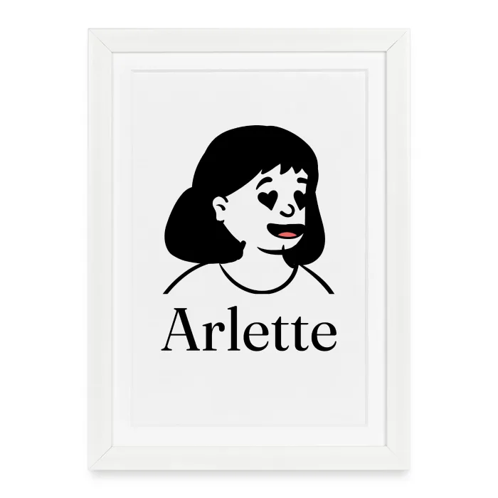 Affiche encadrée personnalisée au prénom Arlette