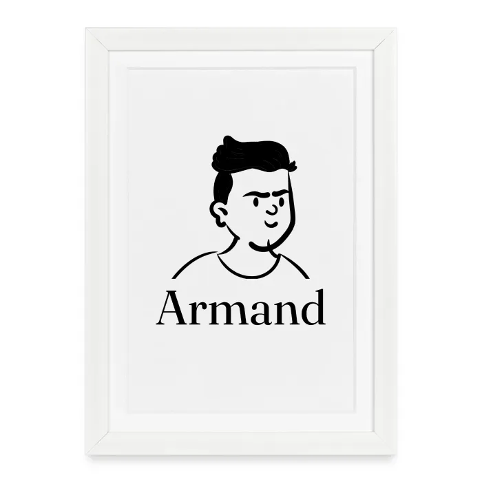 Affiche encadrée personnalisée au prénom Armand