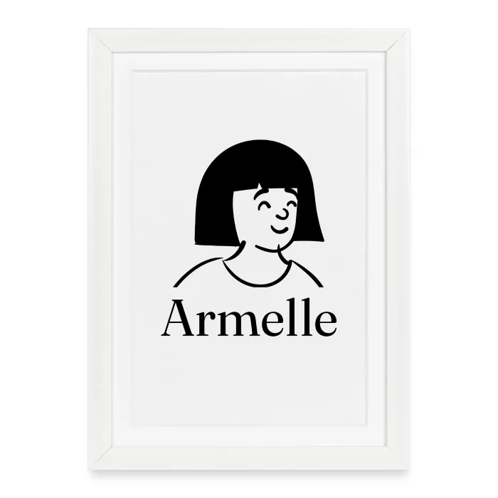 Affiche encadrée personnalisée au prénom Armelle