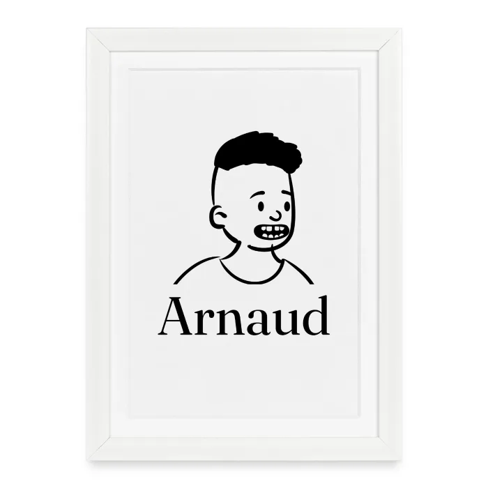 Affiche encadrée personnalisée au prénom Arnaud