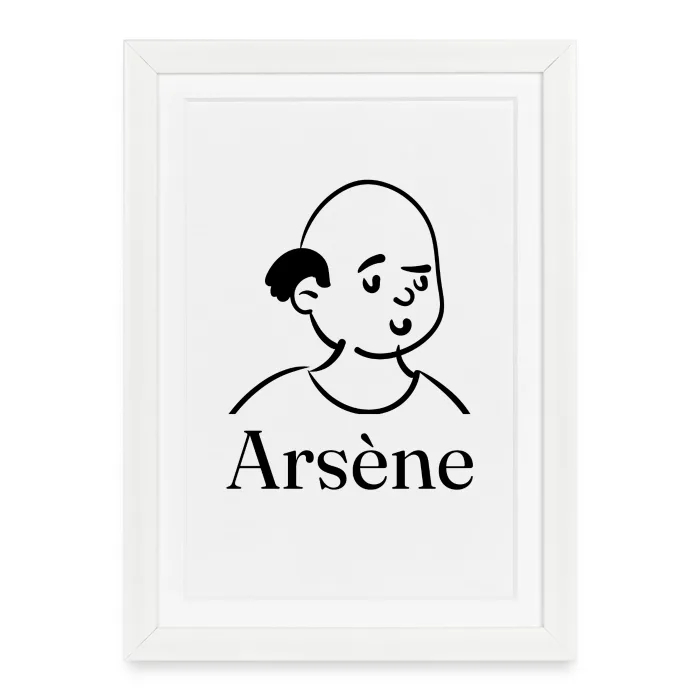 Affiche encadrée personnalisée au prénom Arsène