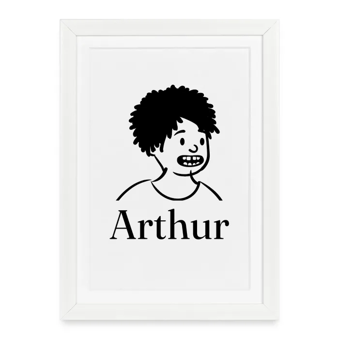 Affiche encadrée personnalisée au prénom Arthur