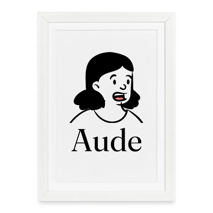 Affiche encadrée personnalisée au prénom Aude