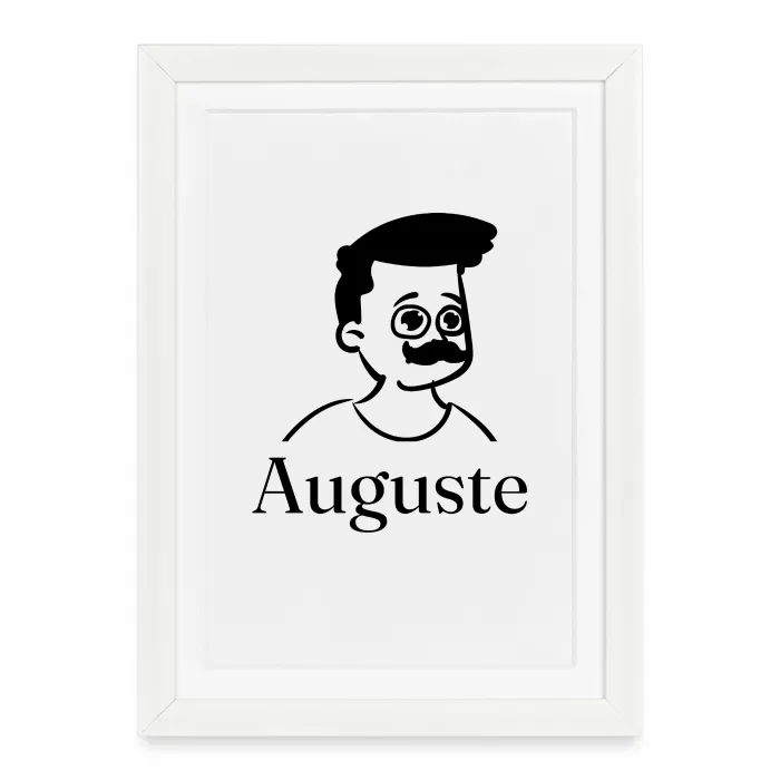 Affiche encadrée personnalisée au prénom Auguste
