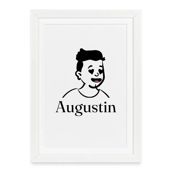 Affiche encadrée personnalisée au prénom Augustin