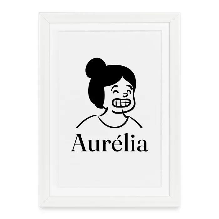 Affiche encadrée personnalisée au prénom Aurélia