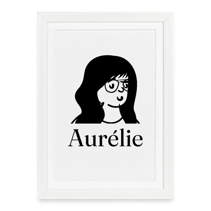 Affiche encadrée personnalisée au prénom Aurélie