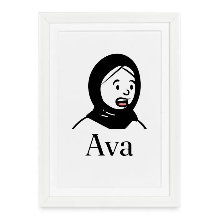 Affiche encadrée personnalisée au prénom Ava