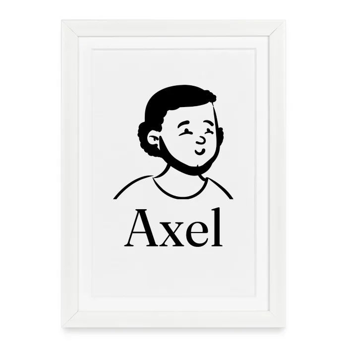 Affiche encadrée personnalisée au prénom Axel
