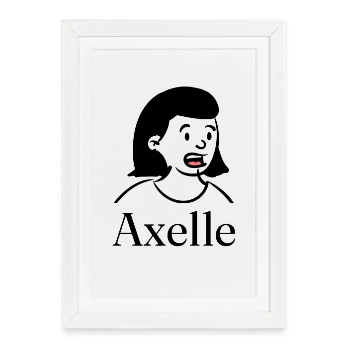 Affiche encadrée personnalisée au prénom Axelle