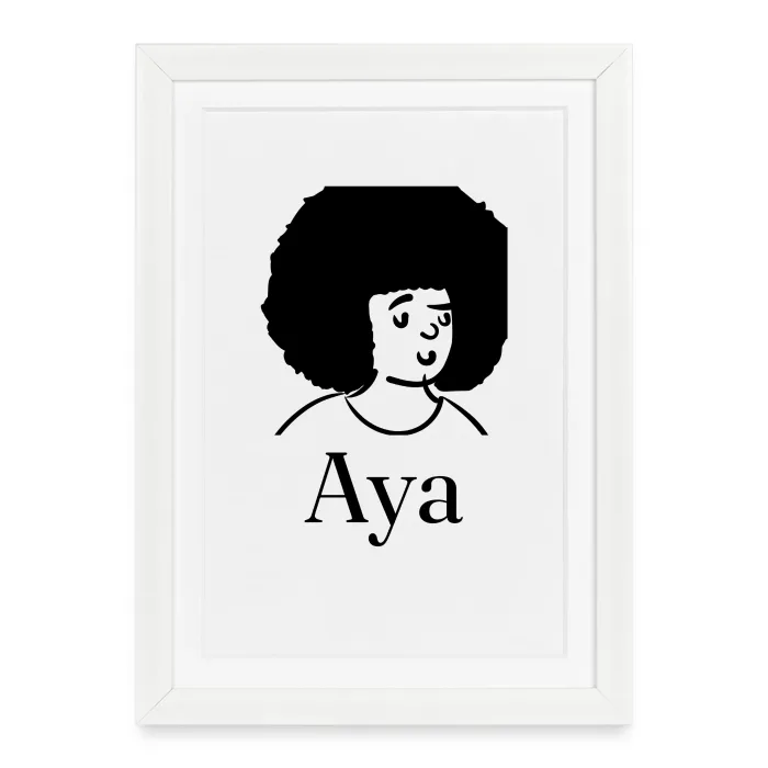 Affiche encadrée personnalisée au prénom Aya