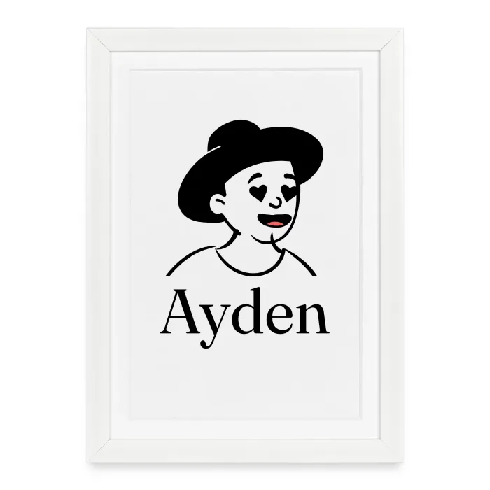 Affiche encadrée personnalisée au prénom Ayden