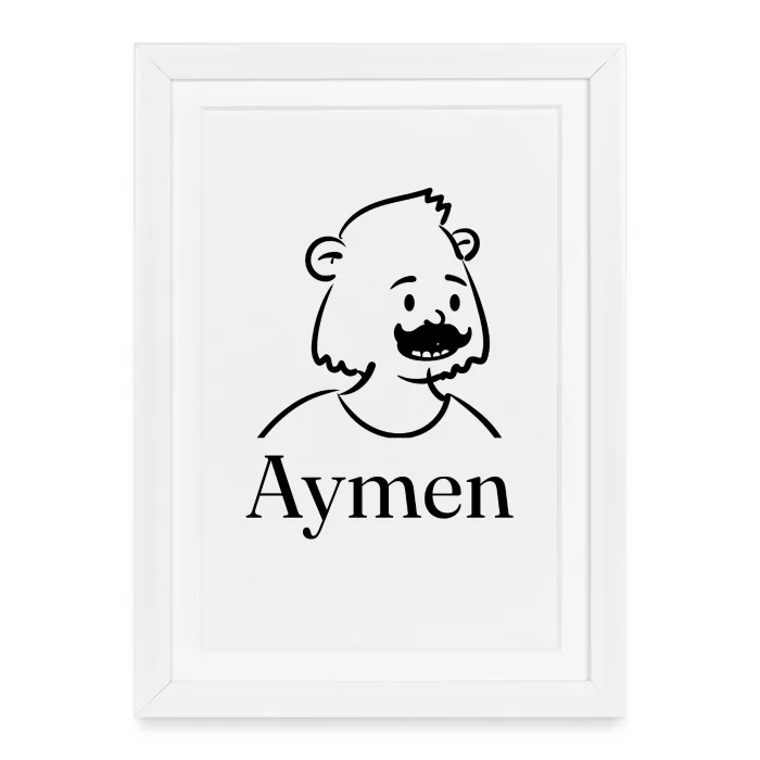 Affiche encadrée personnalisée au prénom Aymen