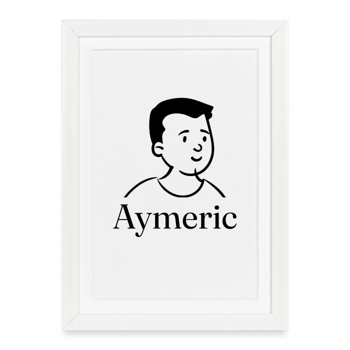 Affiche encadrée personnalisée au prénom Aymeric