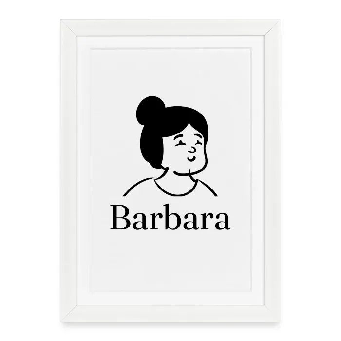 Affiche encadrée personnalisée au prénom Barbara