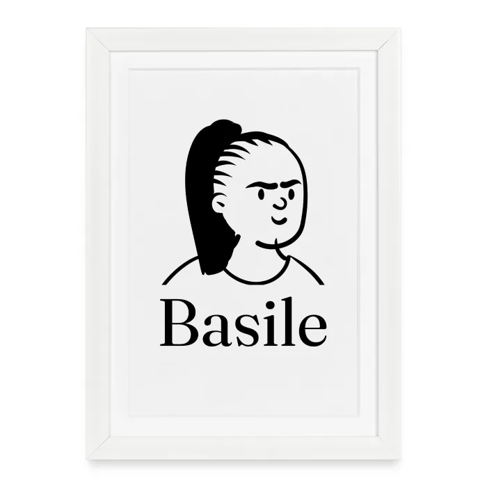 Affiche encadrée personnalisée au prénom Basile