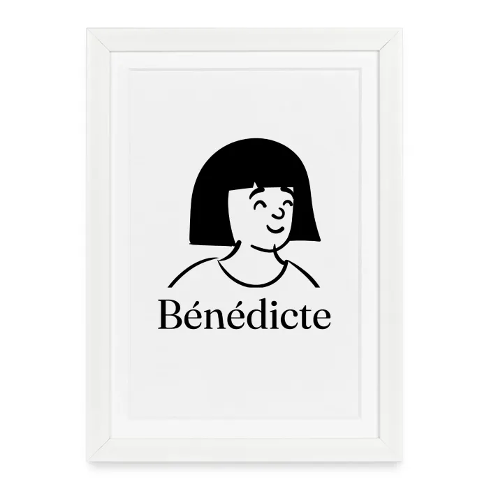 Affiche encadrée personnalisée au prénom Bénédicte