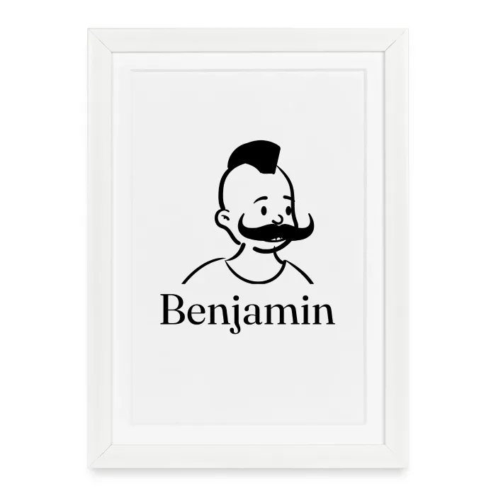 Affiche encadrée personnalisée au prénom Benjamin