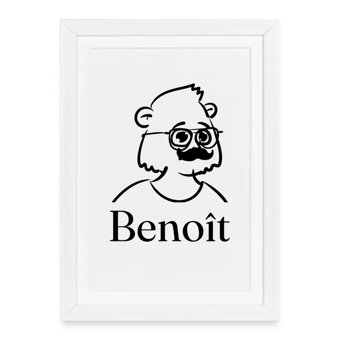 Affiche encadrée personnalisée au prénom Benoît
