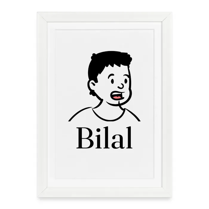 Affiche encadrée personnalisée au prénom Bilal