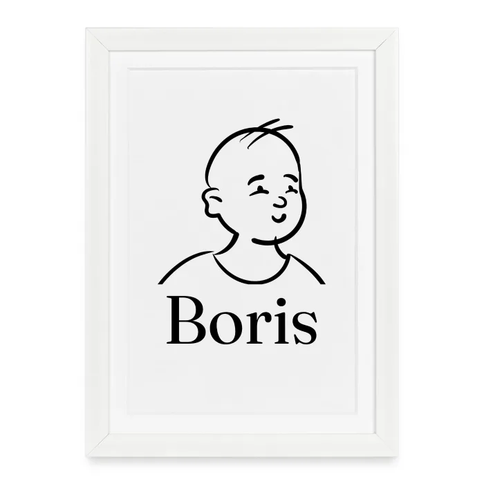 Affiche encadrée personnalisée au prénom Boris