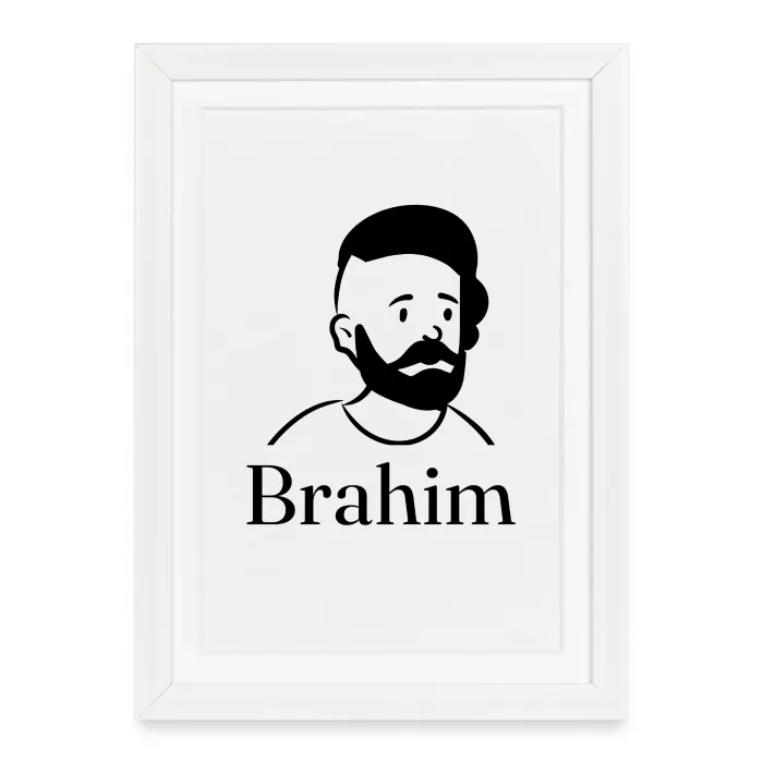 Affiche encadrée personnalisée au prénom Brahim
