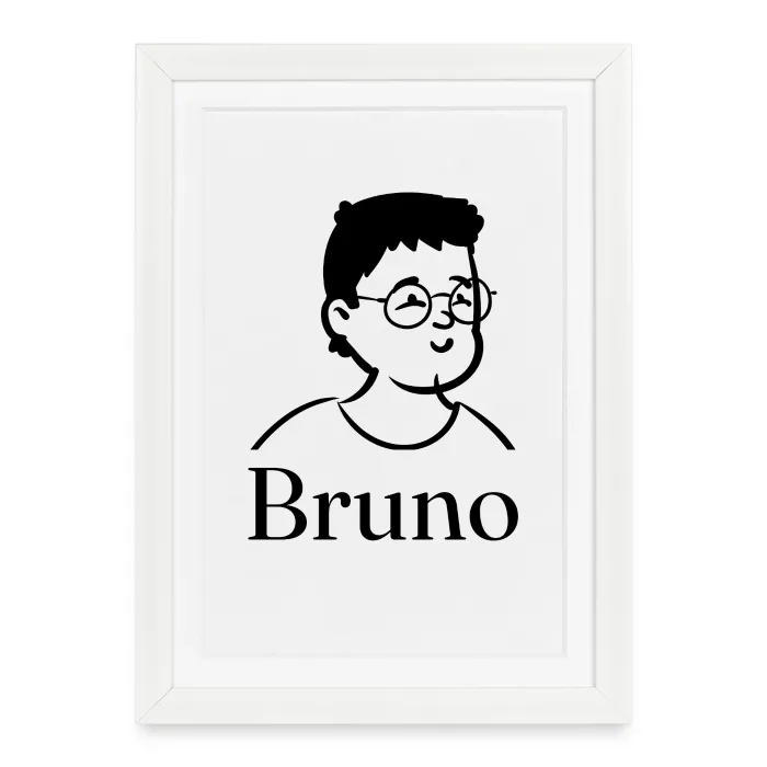 Affiche encadrée personnalisée au prénom Bruno