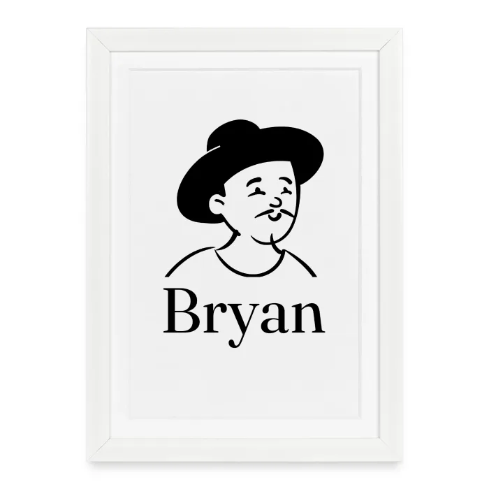 Affiche encadrée personnalisée au prénom Bryan