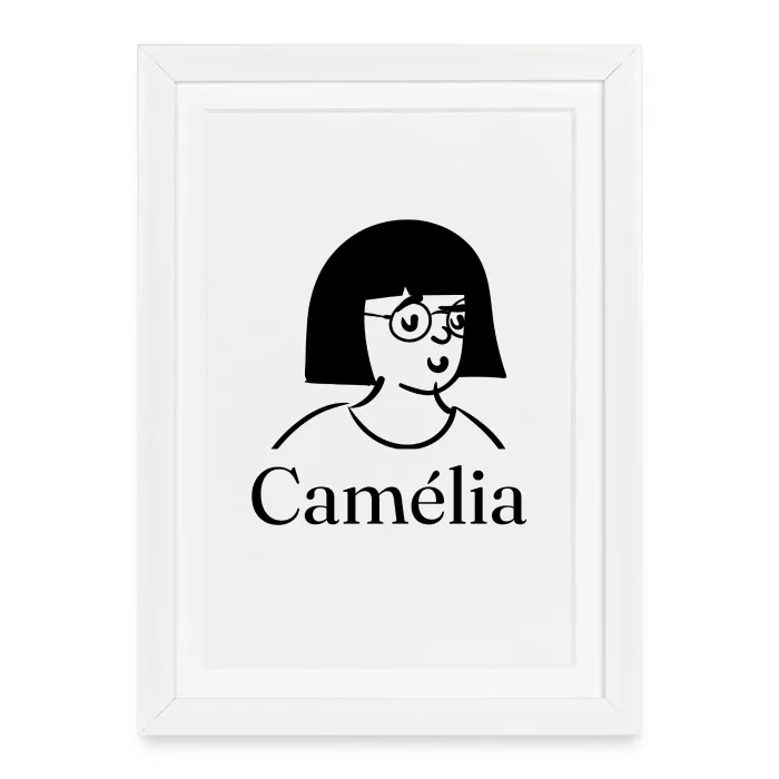 Affiche encadrée personnalisée au prénom Camélia