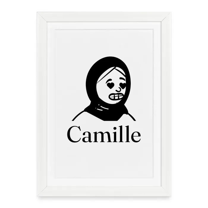 Affiche encadrée personnalisée au prénom Camille