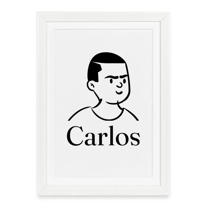 Affiche encadrée personnalisée au prénom Carlos